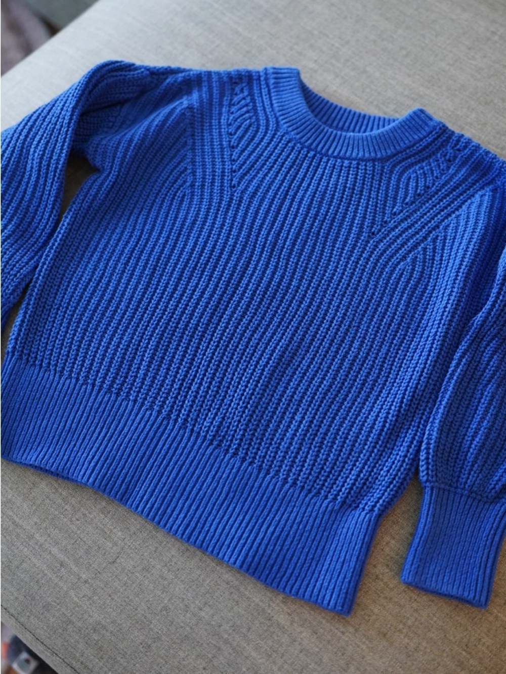 GAP Kids Fisherman Knit Cotton Sweater in Cobalt
